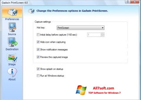 Zrzut ekranu Gadwin PrintScreen na Windows 7