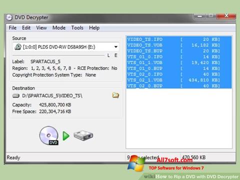 Zrzut ekranu DVD Decrypter na Windows 7