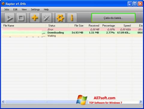 Zrzut ekranu Raptor na Windows 7