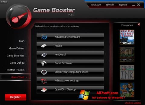 Zrzut ekranu Game Booster na Windows 7