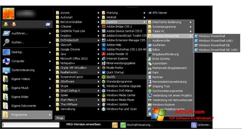 Zrzut ekranu Start Menu X na Windows 7