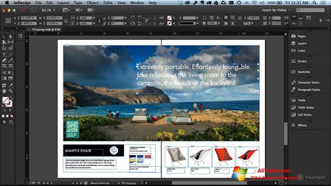 Zrzut ekranu Adobe InDesign na Windows 7
