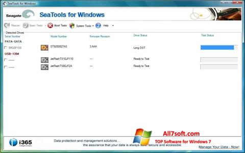 Zrzut ekranu Seagate SeaTools na Windows 7