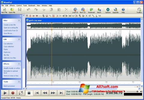 Zrzut ekranu WavePad Sound Editor na Windows 7