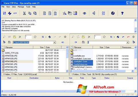 Zrzut ekranu Core FTP na Windows 7