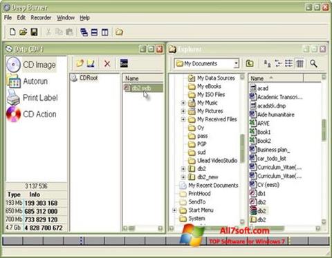 Zrzut ekranu DeepBurner na Windows 7