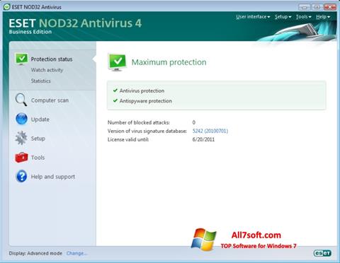 Zrzut ekranu ESET NOD32 na Windows 7