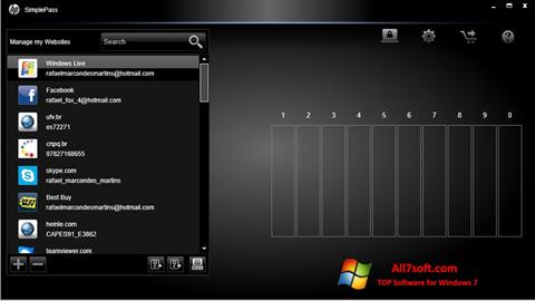 Zrzut ekranu HP SimplePass na Windows 7