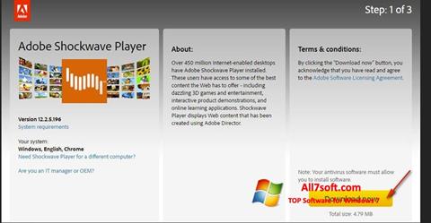 Zrzut ekranu Adobe Shockwave Player na Windows 7