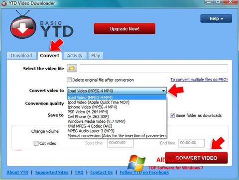 Zrzut ekranu YTD Video Downloader na Windows 7