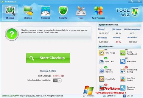 Zrzut ekranu Toolwiz Care na Windows 7