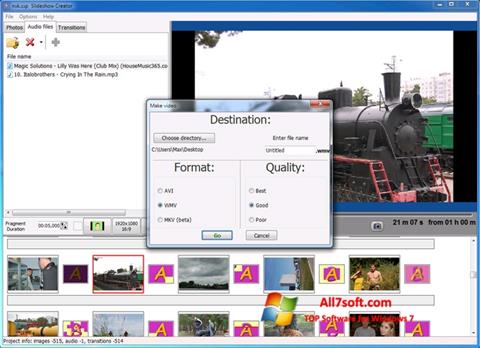 Zrzut ekranu Bolide Slideshow Creator na Windows 7