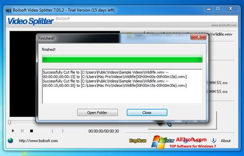 Zrzut ekranu Boilsoft Video Splitter na Windows 7