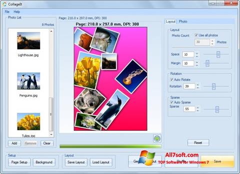 Zrzut ekranu CollageIt na Windows 7
