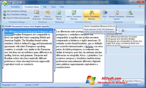 Zrzut ekranu PROMT na Windows 7
