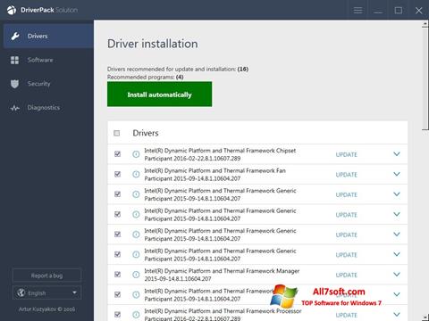 Zrzut ekranu DriverPack Solution Online na Windows 7