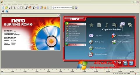 Zrzut ekranu Nero Burning ROM na Windows 7