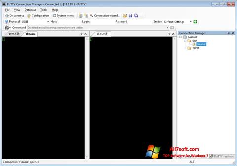 Zrzut ekranu PuTTY Connection Manager na Windows 7
