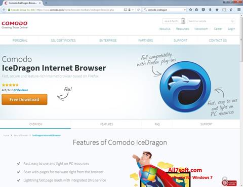 Zrzut ekranu Comodo IceDragon na Windows 7