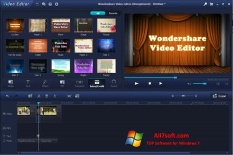Zrzut ekranu Wondershare Video Editor na Windows 7