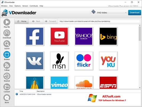 Zrzut ekranu VDownloader na Windows 7