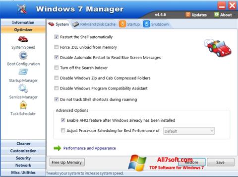 Zrzut ekranu Windows 7 Manager na Windows 7