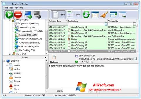Zrzut ekranu Keylogger na Windows 7