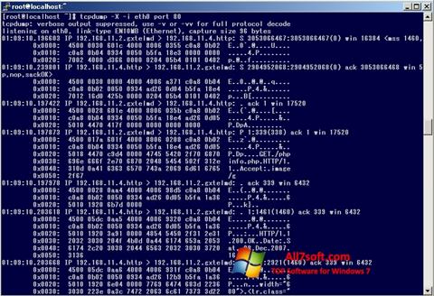 Zrzut ekranu TCPDUMP na Windows 7
