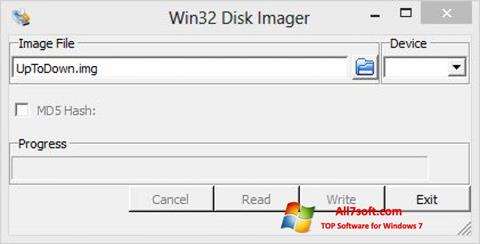 Zrzut ekranu Win32 Disk Imager na Windows 7