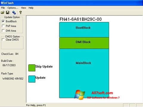 Zrzut ekranu WinFlash na Windows 7