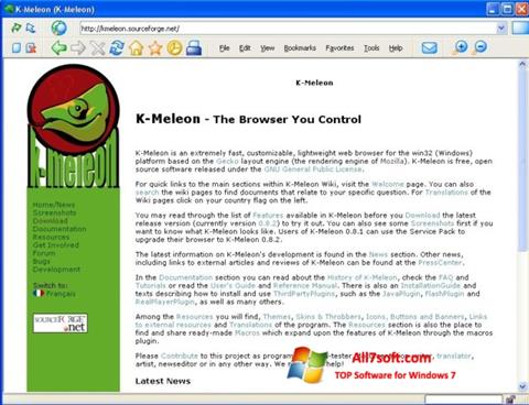 Zrzut ekranu K-Meleon na Windows 7