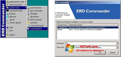 Zrzut ekranu ERD Commander na Windows 7
