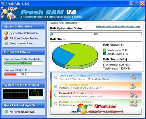Zrzut ekranu Fresh RAM na Windows 7