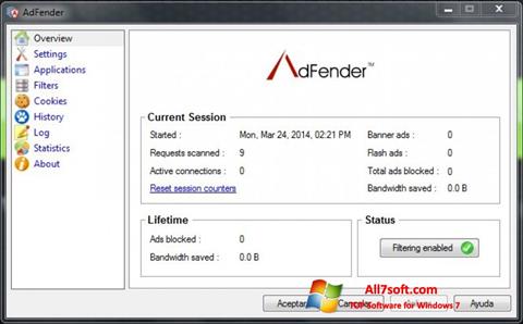 Zrzut ekranu AdFender na Windows 7