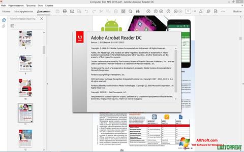 Zrzut ekranu Adobe Acrobat Reader DC na Windows 7