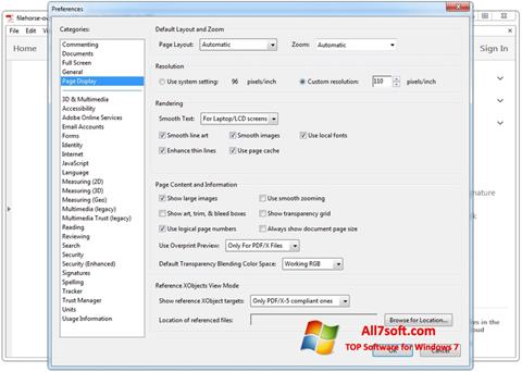 Zrzut ekranu Adobe Acrobat na Windows 7