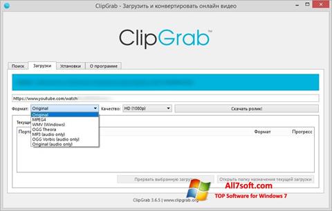Zrzut ekranu ClipGrab na Windows 7