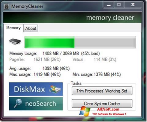 Zrzut ekranu Memory Cleaner na Windows 7