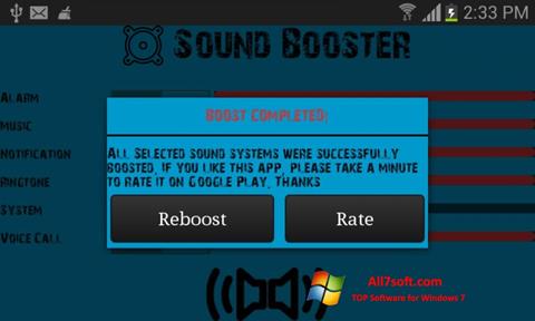 Zrzut ekranu Sound Booster na Windows 7