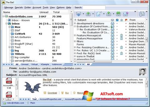 Zrzut ekranu The Bat! na Windows 7