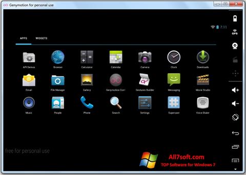 Zrzut ekranu Genymotion na Windows 7