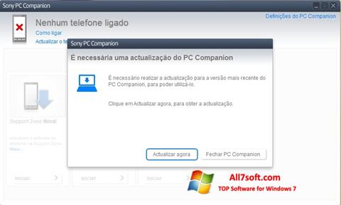 Zrzut ekranu Sony PC Companion na Windows 7