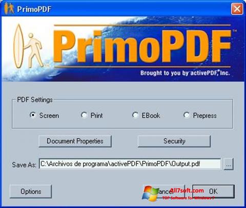 Zrzut ekranu PrimoPDF na Windows 7