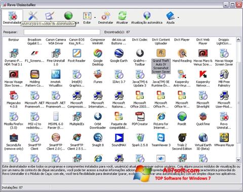 Zrzut ekranu Revo Uninstaller na Windows 7