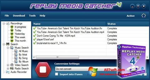 Zrzut ekranu Replay Media Catcher na Windows 7