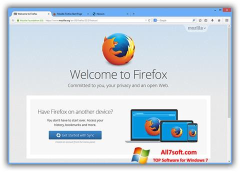 Zrzut ekranu Mozilla Firefox Offline Installer na Windows 7