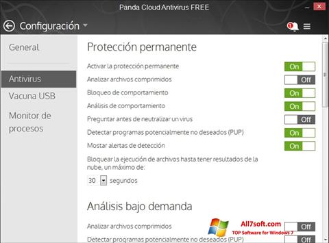 Zrzut ekranu Panda Cloud na Windows 7