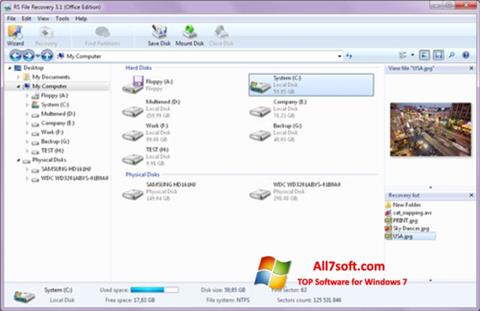Zrzut ekranu RS File Recovery na Windows 7