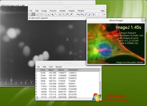 Zrzut ekranu ImageJ na Windows 7