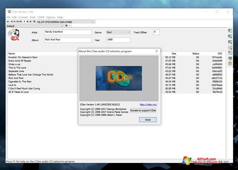 Zrzut ekranu CDex na Windows 7